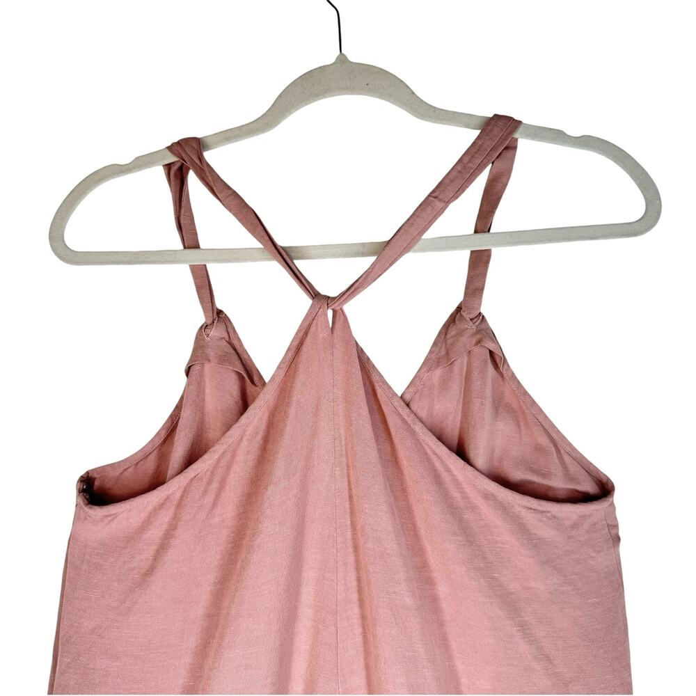 Hatch Blush Pink Linen Jumpsuit with Tie Straps - Picture 6 of 12